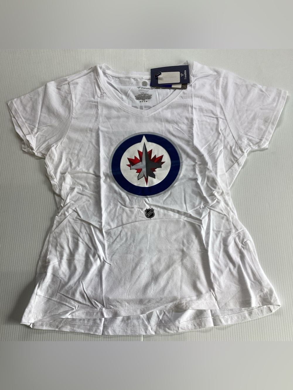 Women's Winnipeg Jets Mark Scheifele Large White Authentic Name Number T Shirt